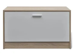 Zapatero 3 en 1 de madera de roble y blanco