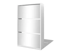 Zapatero 3 estantes 63x17x102,5 cm Espejo Blanco