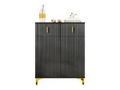 Zapatero 4 puertas, 2 cajones - 83 x 35 x 101 cm - Tablero de partículas - Blanco