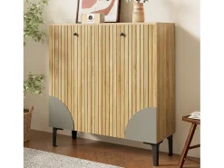 Zapatero 3 puertas - Textura vertical - Color madera