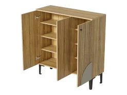 Zapatero 3 puertas - Textura vertical - Color madera