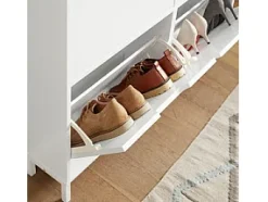 Zapatero 4 solapas Armario de entrada Zapatero Estrecho Organizador 100 x 19 x 91 cm FSR100-W SoBuy ES