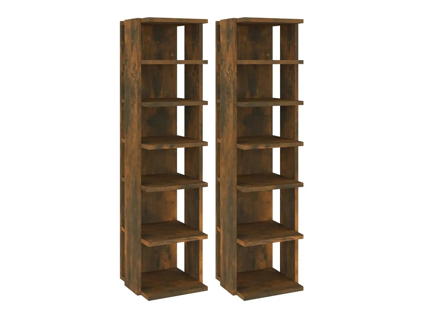 Zapatero 2 uds Roble ahumado 27,5x27x102 cm