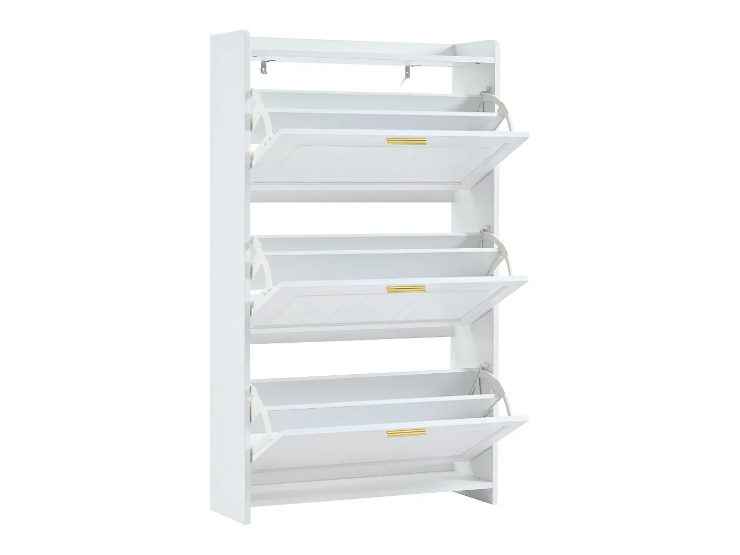 Zapatero 70 x 24 x 120 cm con 6 compartimentos - Blanco