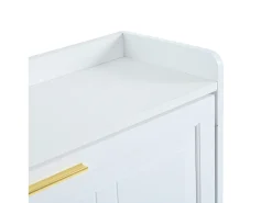 Zapatero 70 x 24 x 120 cm con 6 compartimentos - Blanco