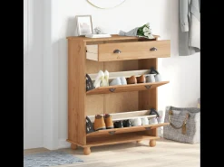 Zapatero 85x35x108 cm en madera maciza de pino