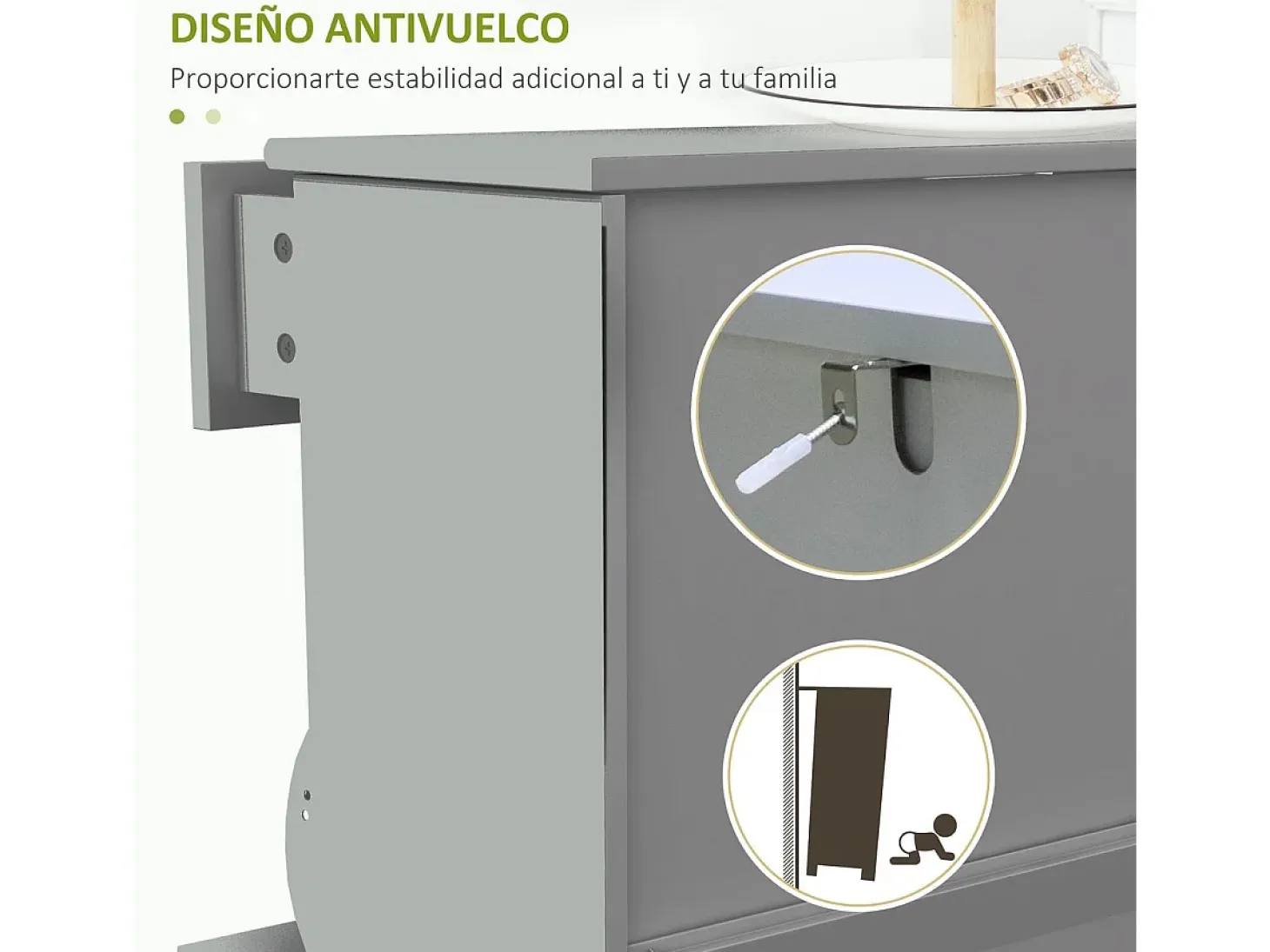 Zapatero Afternoon Homcom cajón con 2 puertas gris 98,5x60x23,5 cm
