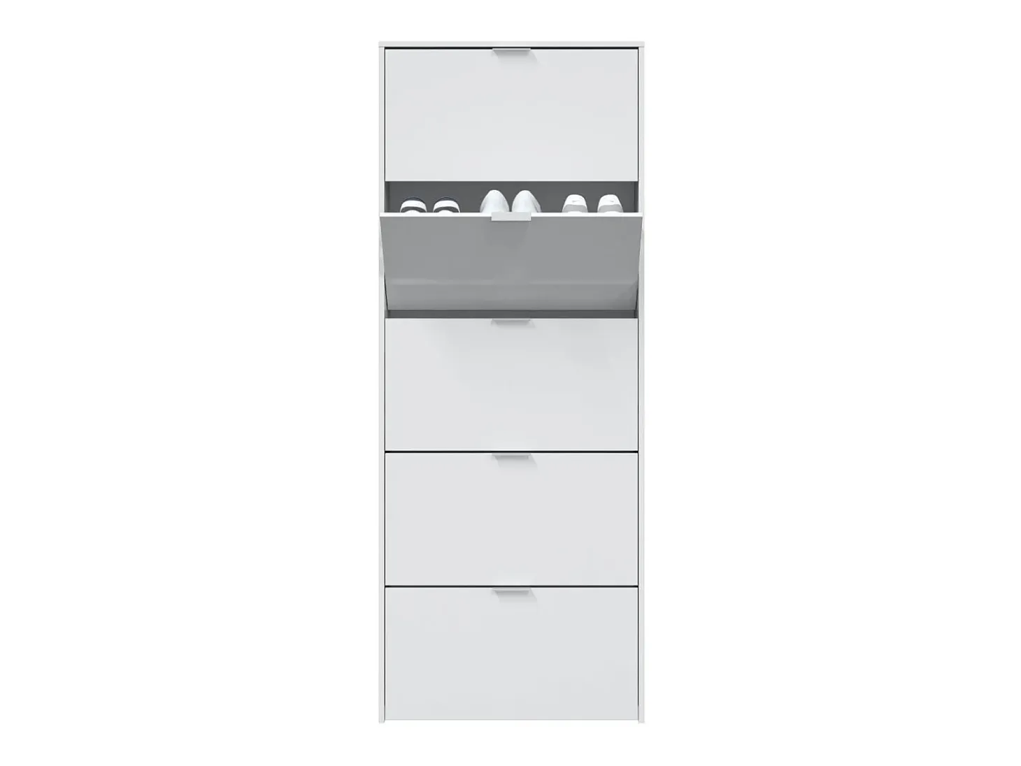 Zapatero alto Pasillo Blanco Brillo 5 Puertas 180x70x17 cm