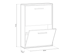 Zapatero Aura 2 puertas 6 pares blanco 73x54x18 cm