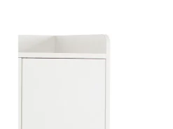 Zapatero blanco - Zapatero con 1 cajón y 3 puertas - estantes regulables y almacenaje abierto