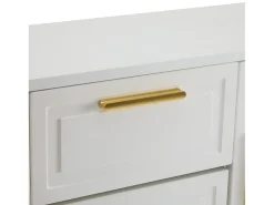 Zapatero blanco - Zapatero con 2 cajones y 1 puerta - 2 zapateros abatibles - para salón y dormitorio