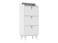 Zapatero blanco - Zapatero con 3 cajones plegables y compartimento superior - para entrada y dormitorio