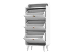 Zapatero blanco - Zapatero con 3 cajones plegables y compartimento superior - para entrada y dormitorio
