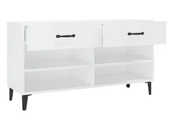 Zapatero Blanco brillo 102x35x55 cm Madera de ingeniería