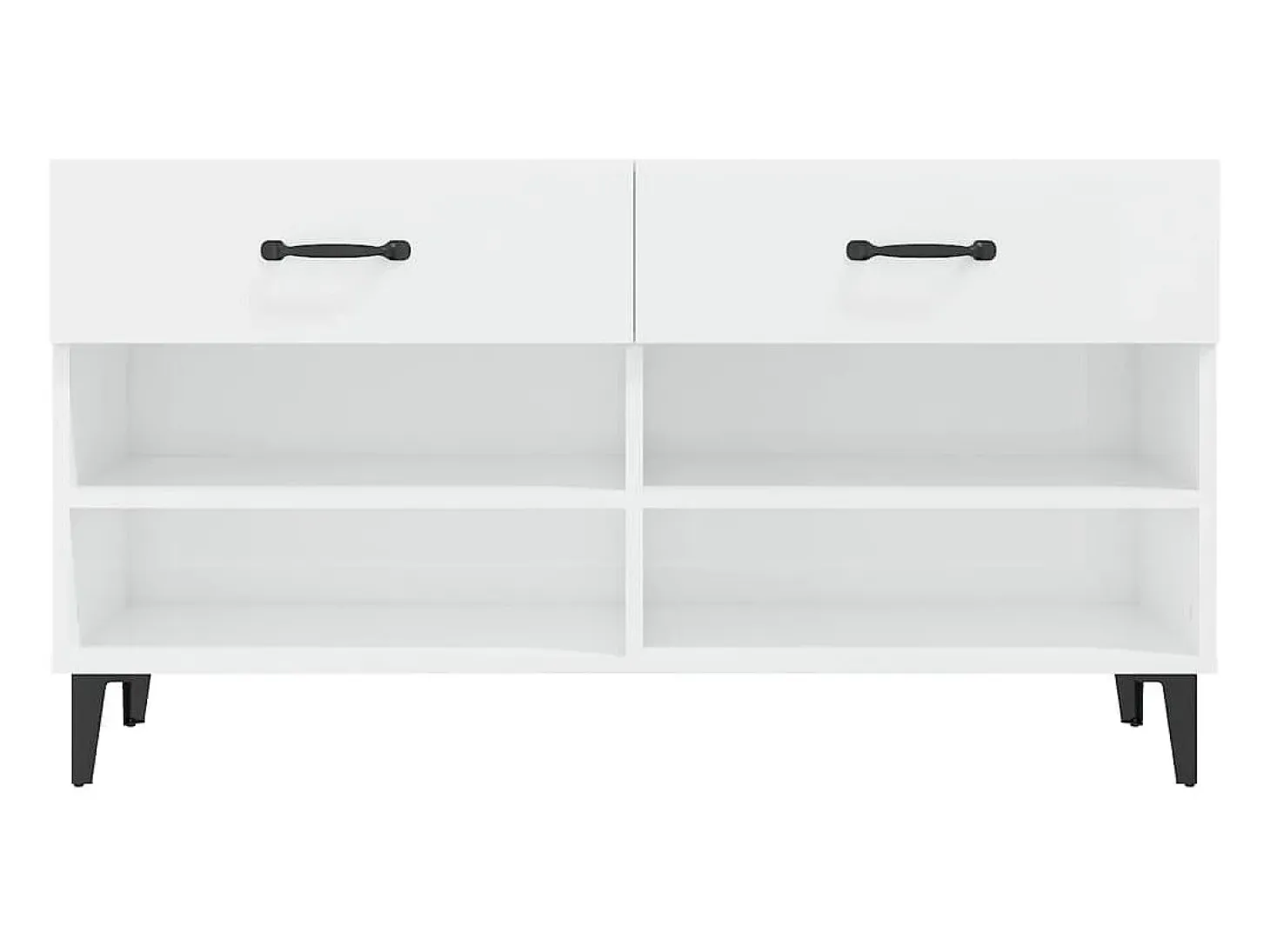 Zapatero Blanco brillo 102x35x55 cm Madera de ingeniería