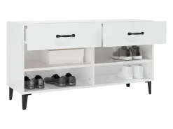 Zapatero Blanco brillo 102x35x55 cm Madera de ingeniería