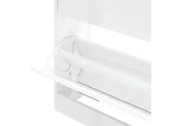 Zapatero Blanco brillo 63x24x81 cm Madera de ingeniería