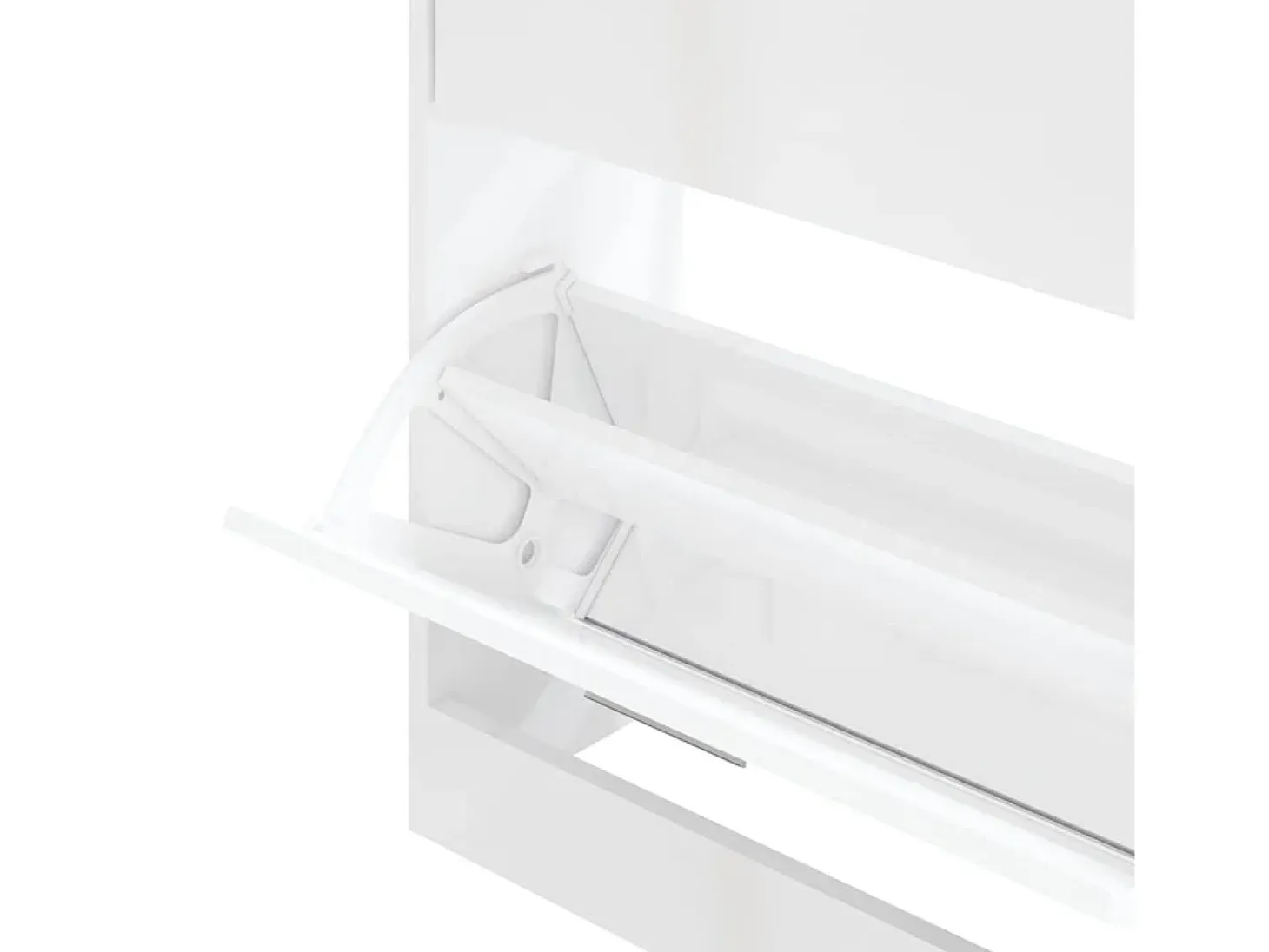 Zapatero Blanco brillo 63x24x81 cm Madera de ingeniería