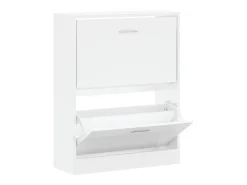 Zapatero Blanco brillo 63x24x81 cm Madera de ingeniería