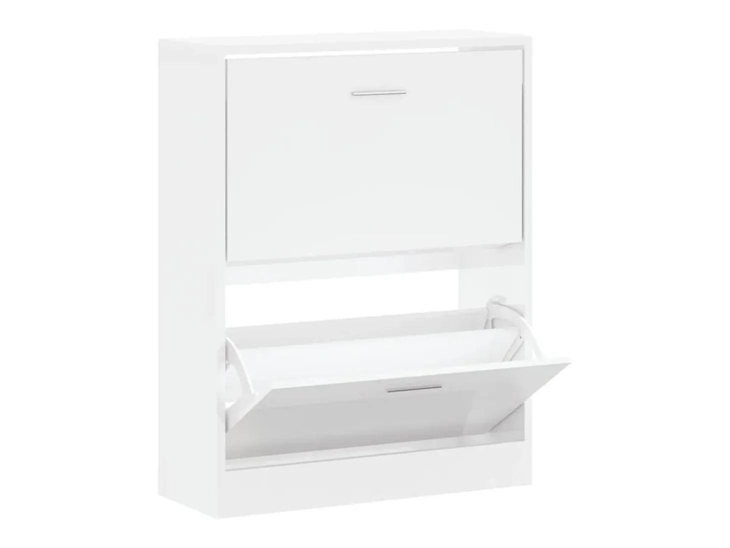 Zapatero Blanco brillo 63x24x81 cm Madera de ingeniería
