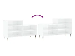 Zapatero Blanco brillo 102x36x60 cm Madera de ingeniería