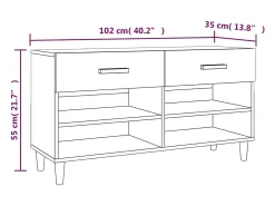 Zapatero Blanco brillo 102x35x55 cm Madera de ingeniería