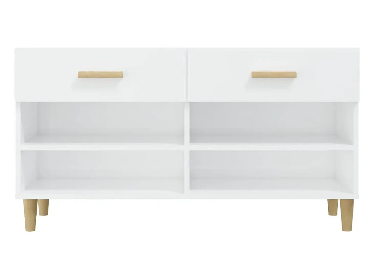 Zapatero Blanco brillo 102x35x55 cm Madera de ingeniería