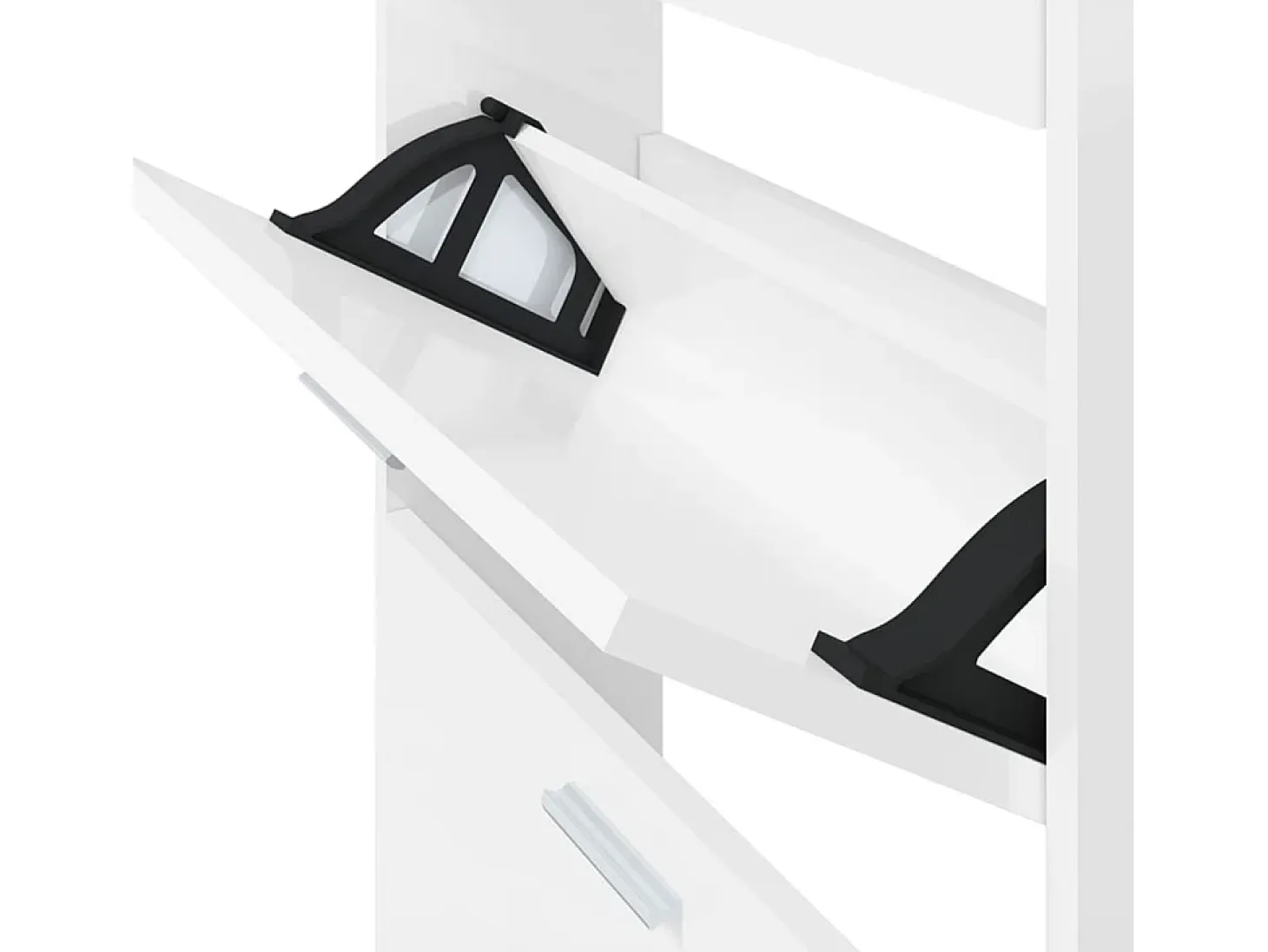 Zapatero Blanco brillo 59x17x108 cm Madera de ingeniería