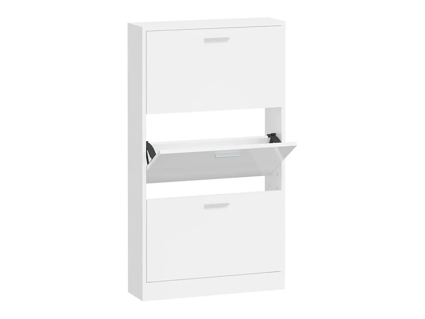 Zapatero Blanco brillo 59x17x108 cm Madera de ingeniería