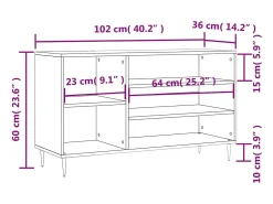 Zapatero Blanco brillo 102x36x60 cm Madera de ingeniería
