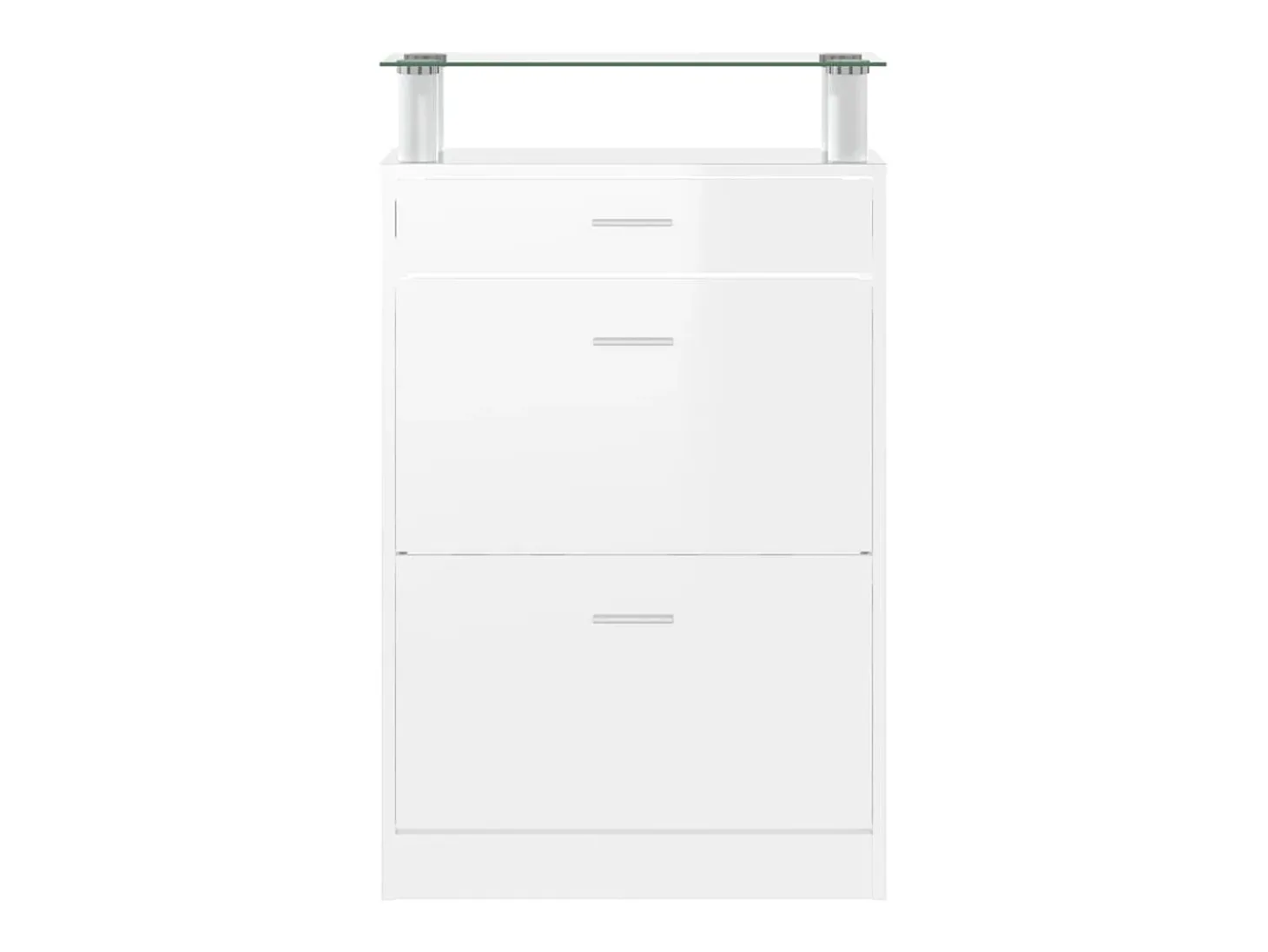 Zapatero Blanco brillo 63x24x104 cm Madera de ingeniería