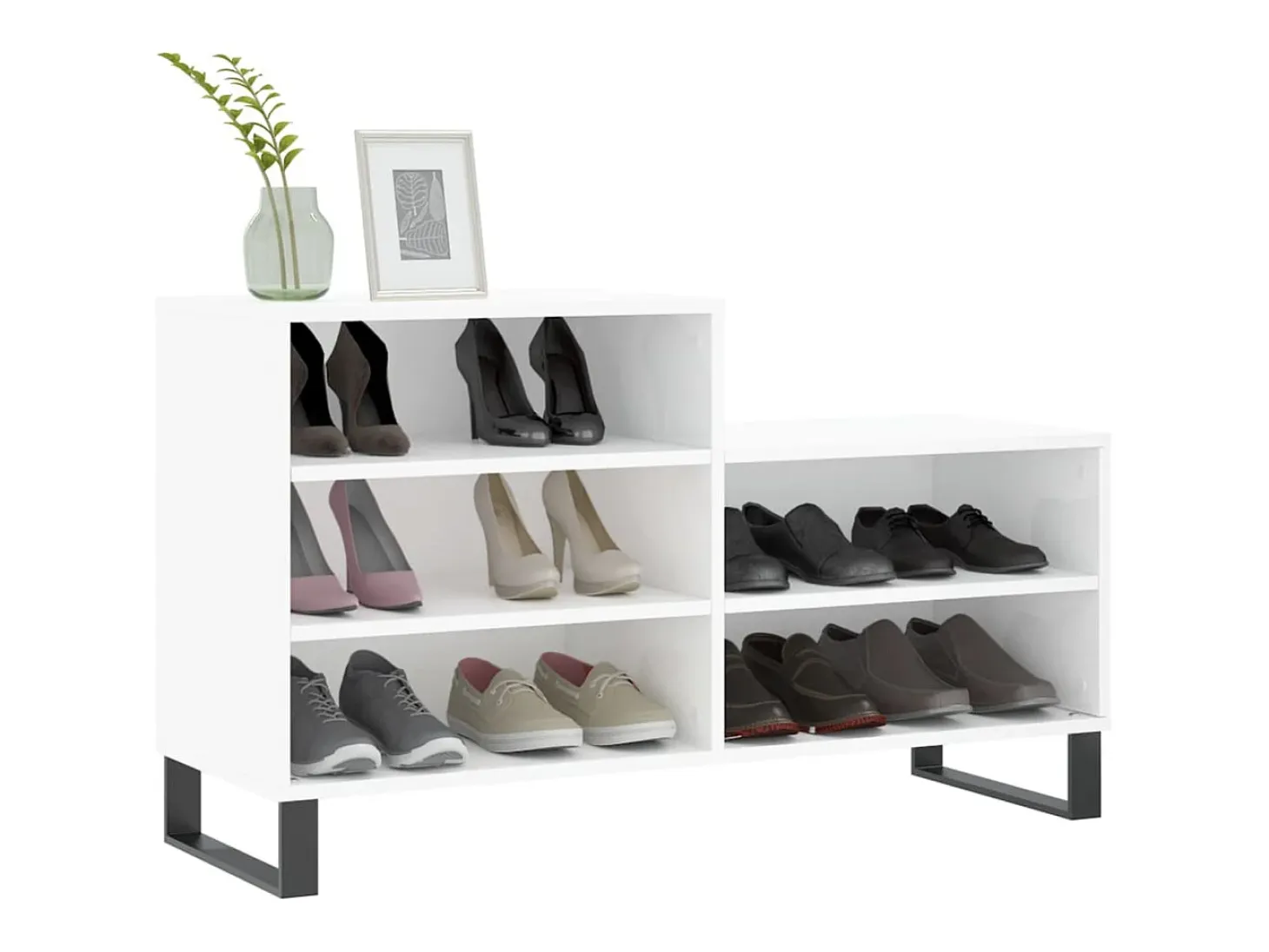 Zapatero Blanco brillo 102x36x60 cm Madera de ingeniería