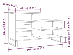 Zapatero Blanco brillo 102x36x60 cm Madera de ingeniería