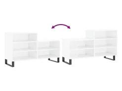Zapatero Blanco brillo 102x36x60 cm Madera de ingeniería