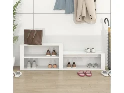 Zapatero Blanco brillo 150x35x45 cm Madera de ingeniería