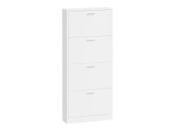 Zapatero Blanco brillo 59x17x150 cm Madera de ingeniería
