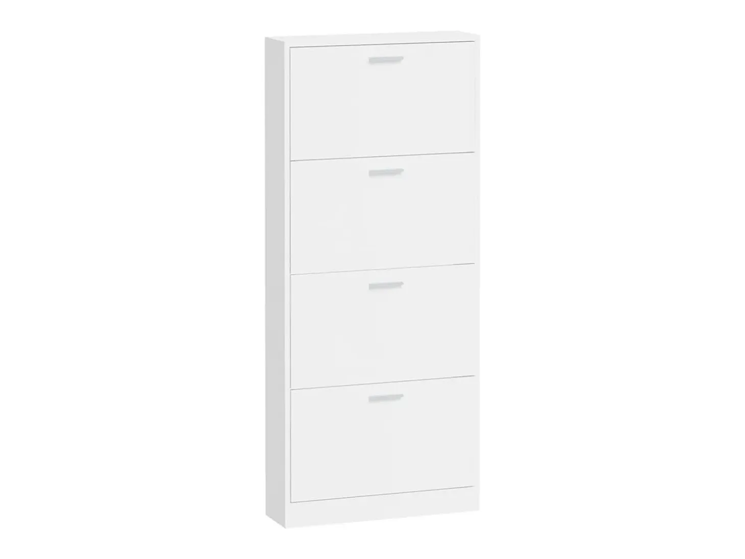 Zapatero Blanco brillo 59x17x150 cm Madera de ingeniería