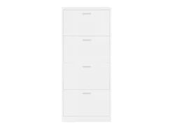 Zapatero Blanco brillo 59x17x150 cm Madera de ingeniería