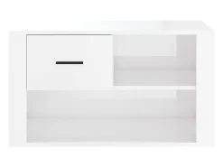 Zapatero Blanco brillo 80x35x45 cm Madera de ingeniería