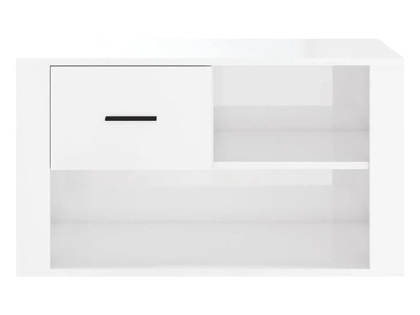 Zapatero Blanco brillo 80x35x45 cm Madera de ingeniería