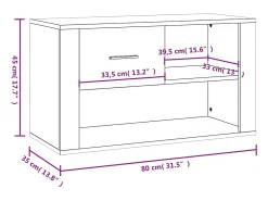 Zapatero Blanco brillo 80x35x45 cm Madera de ingeniería