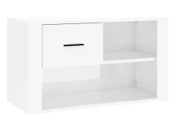 Zapatero Blanco brillo 80x35x45 cm Madera de ingeniería