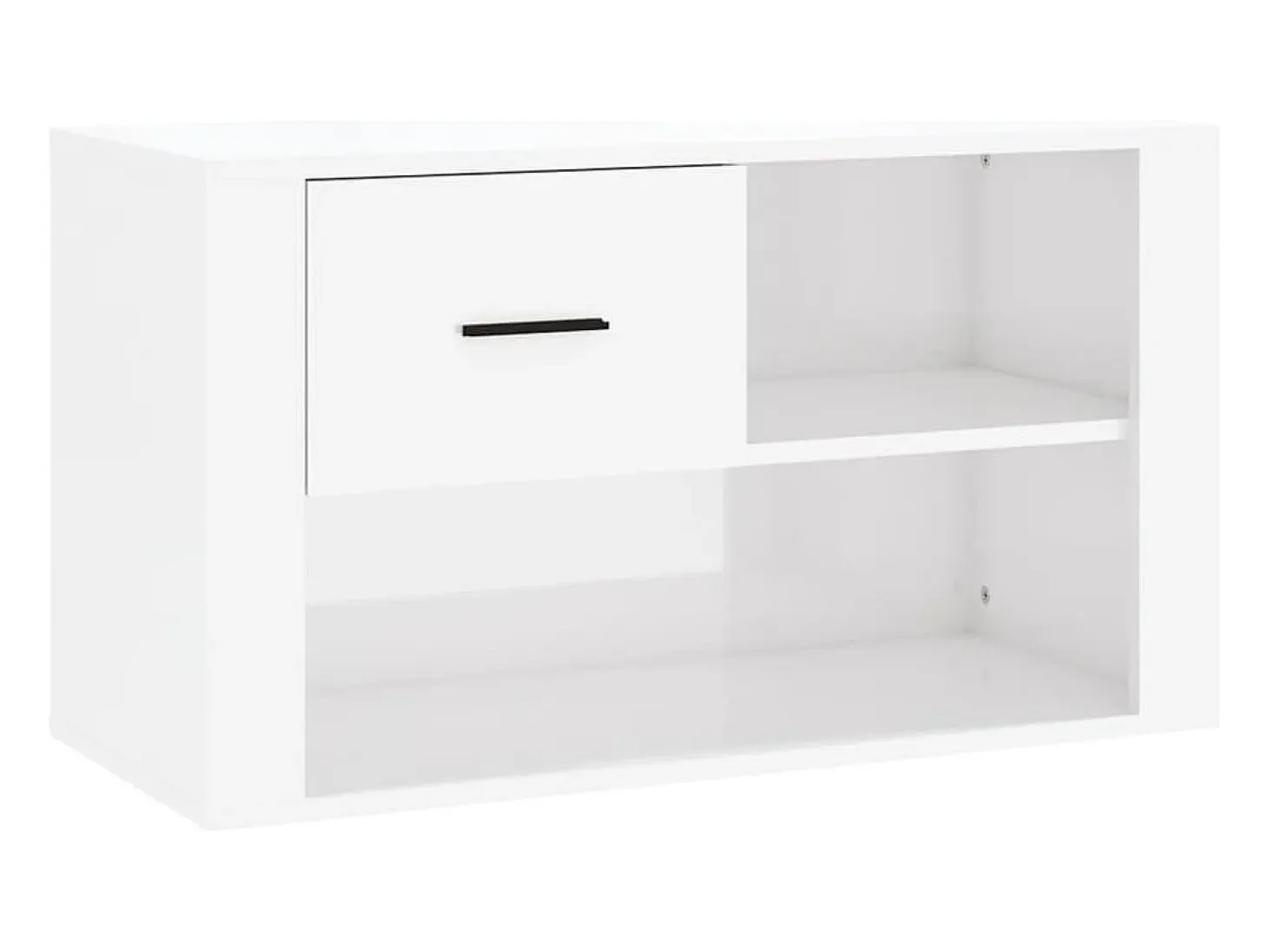 Zapatero Blanco brillo 80x35x45 cm Madera de ingeniería