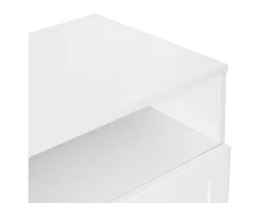Zapatero blanco con 2 puertas y estantes regulables, tiradores dorados - adecuado para salones y entradas