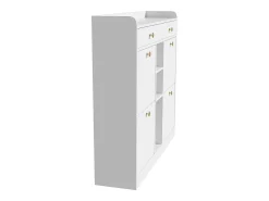 Zapatero blanco con 4 puertas basculante y 2 cajones – para entrada y pasillo