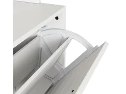 Zapatero blanco con 3 puertas y 8 ganchos - Ideal para entradas y pasillos
