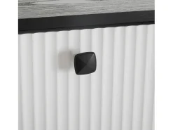 Zapatero blanco con 3 puertas, 1 cajón y 1 puerta, estilo moderno, ideal para la entrada o el salón