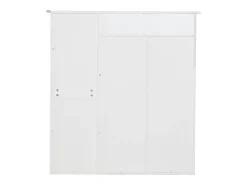 Zapatero blanco con estantes, cajones y puertas ajustables, con tiradores dorados - para la entrada