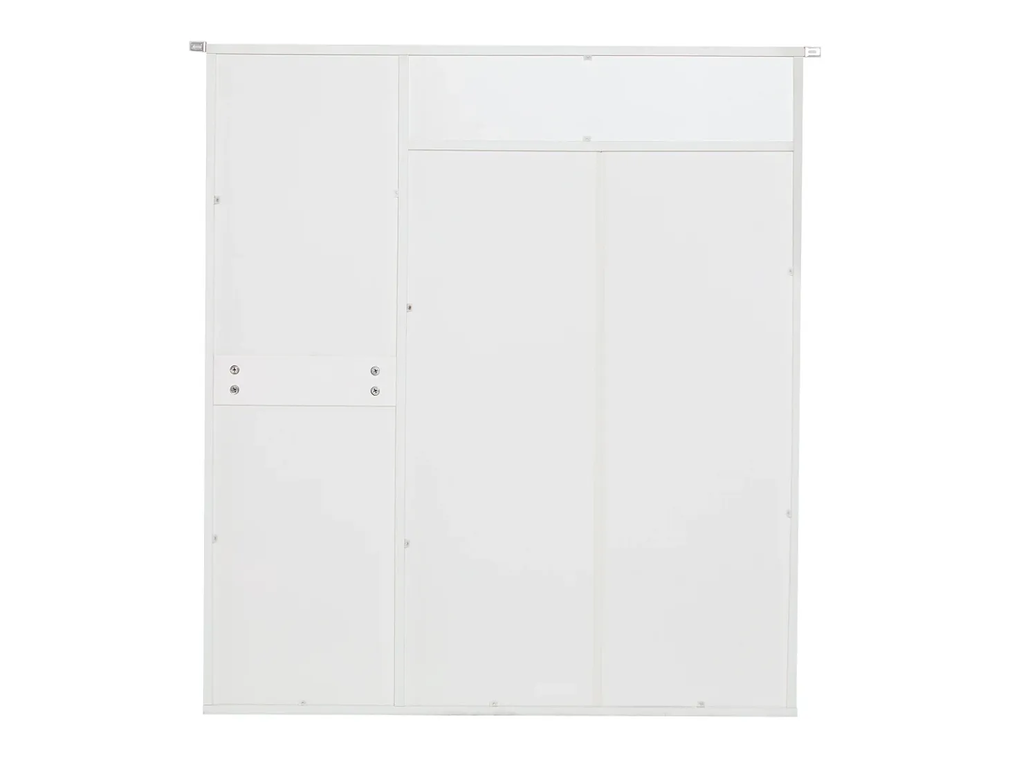 Zapatero blanco con estantes, cajones y puertas ajustables, con tiradores dorados - para la entrada