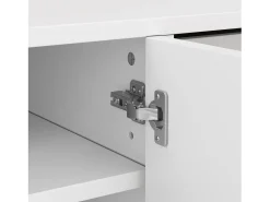 Zapatero blanco con iluminación LED - Zapatero de 3 puertas y 1 cajón - Estantes regulables